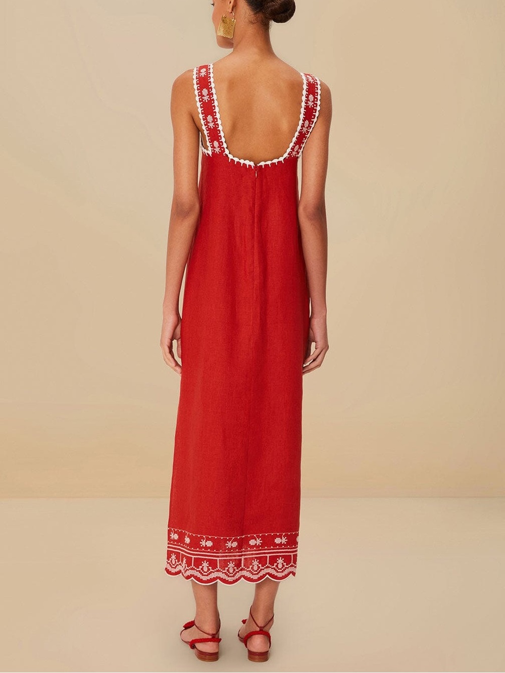 NWT FARM Rio Red Tropical Cross Stitch
Embroidered Midi Dress - Size XL - Picture 2 of 15